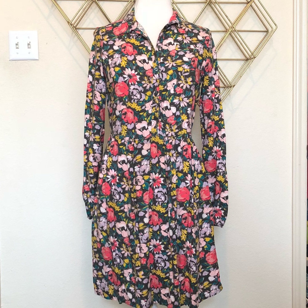 Trendy Floral Long Sleeve Dress